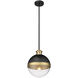 Ellmira 1 Light 11 inch Matte Black/ Aged Brass Indoor Pendant Ceiling Light